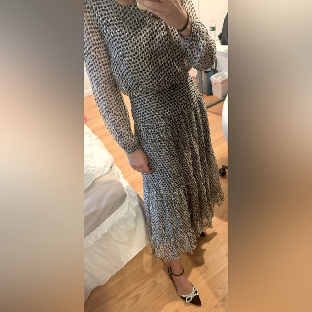 SALONI black and white The ISABEL Midi Dress size 6